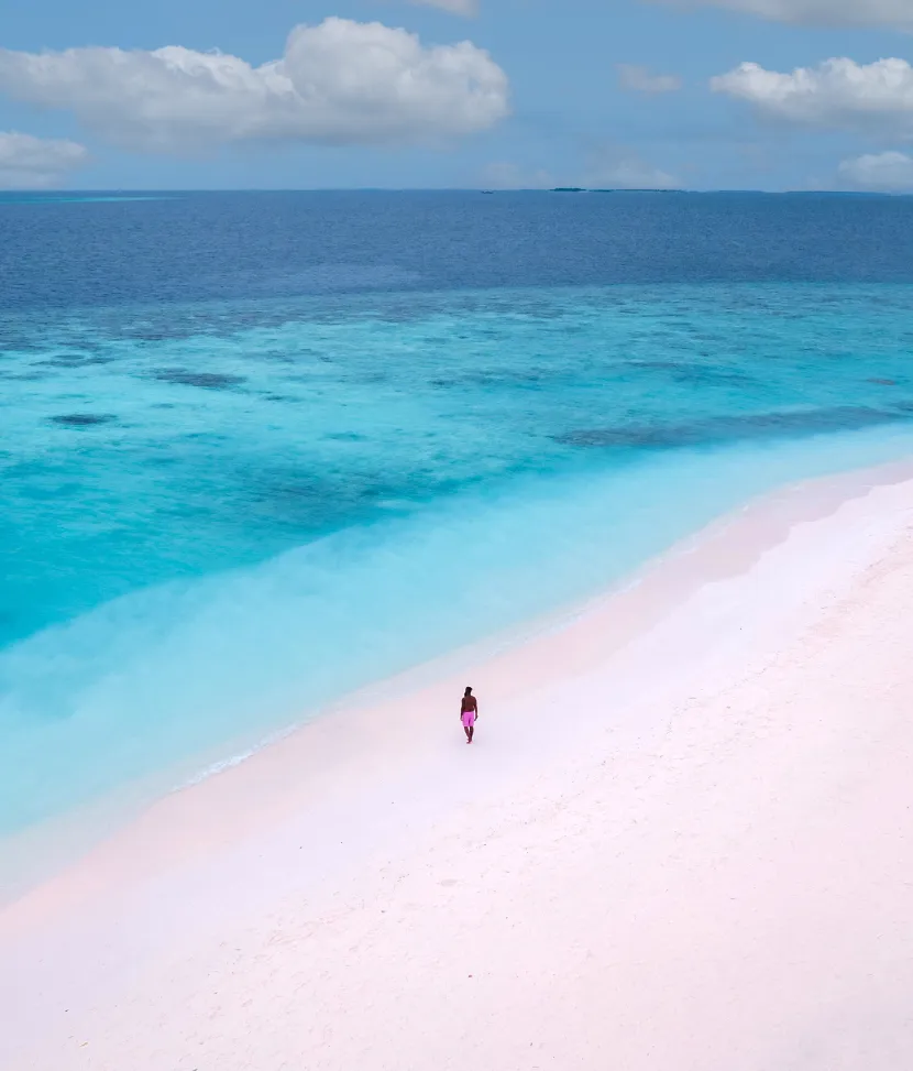 Man walking on beach