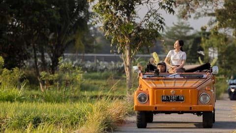 Explore the countryside in a classic vintage car  Gabugan Village indonesia volkswagen garrya bianti yogyakarta