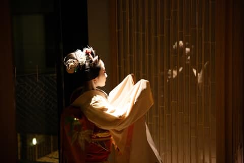 Maiko performance by apprentice geishas in Kyoto, arranged by Banyan Tree Higasahiyama Kyoto, Japan